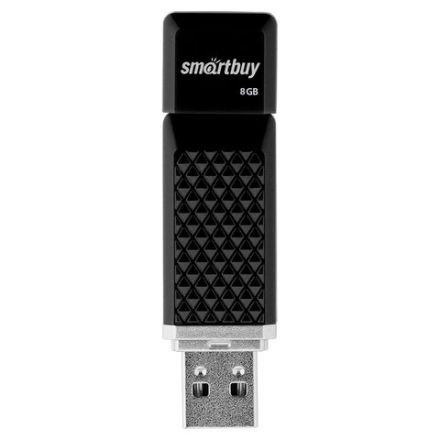 Флеш-диск 8 GB, SMARTBUY Quartz, USB 2.0, черный, SB8GBQZ-K