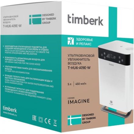 Увлажнитель воздуха TimberkT-HU6-A19E-W, ультразвуковой, 5л, белый Увлажнитель воздуха TimberkT-HU6-A19E-W, ультразвуковой, 5л, белый