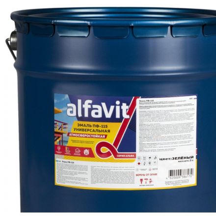 Эмаль ПФ-115 универсальная , Альфа, 20 кг, зеленая Эмаль ПФ-115 универсальная , Альфа, 20 кг, зеленая