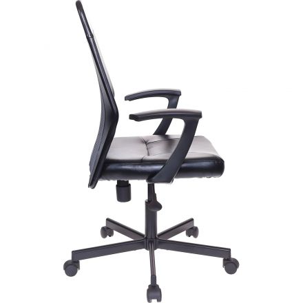 Кресло EChair-225 PTW_G к/з черный, сетка серая (TW-04)
