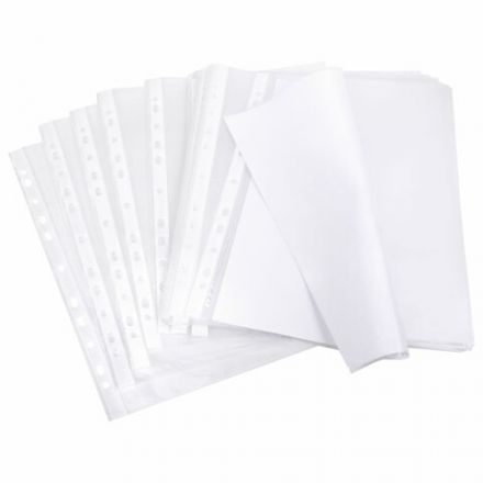 Папки-файлы перфорированные А4 BRAUBERG "ECONOMY", КОМПЛЕКТ 100 шт., гладкие, 30 мкм, 229659 Папки-файлы перфорированные А4 BRAUBERG "ECONOMY", КОМПЛЕКТ 100 шт., гладкие, 30 мкм, 229659