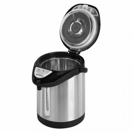 Термопот SONNEN TP-28, 3 л, 900 Вт, 1 температурный режим, ручной насос, сталь, черный/серебро, 456712 Термопот SONNEN TP-28, 3 л, 900 Вт, 1 температурный режим, ручной насос, сталь, черный/серебро, 456712