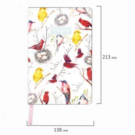 Ежедневник недатированный А5 (138х213 мм), BRAUBERG VISTA, под кожу, гибкий, 136 л., "Birds", 112021 Ежедневник недатированный А5 (138х213 мм), BRAUBERG VISTA, под кожу, гибкий, 136 л., "Birds", 112021