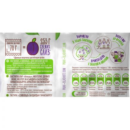 Пастила ПС Сливовые пастилки, 70г