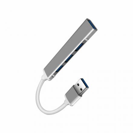 Хаб USB 2.0, 4 порта, серый, RED LINE, УТ000039263 Хаб USB 2.0, 4 порта, серый, RED LINE, УТ000039263