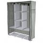 Шкаф для одежды с чехлом BOOMHOUSE (БУМХАУС) WB-002 (В1660хШ1250хГ440 мм), 8 полок, металлический каркас, серый, 701447