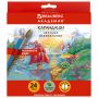 Карандаши цветные акварельные BRAUBERG "АКАДЕМИЯ", 24 цвета, шестигранные, грифель 3 мм, натуральное дерево, 181400