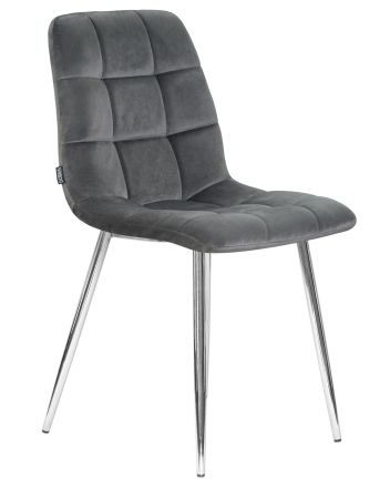 Стул обеденный DOBRIN ALEX, хром ножки, темно-серый велюр (V108-91)