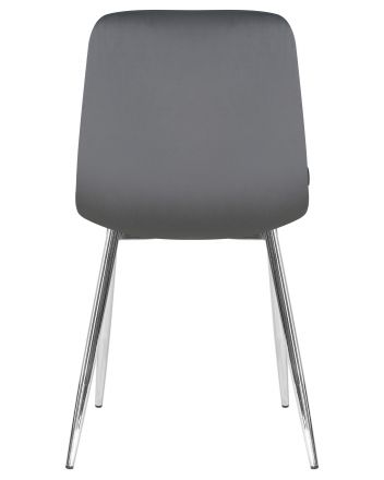 Стул обеденный DOBRIN ALEX, хром ножки, темно-серый велюр (V108-91)