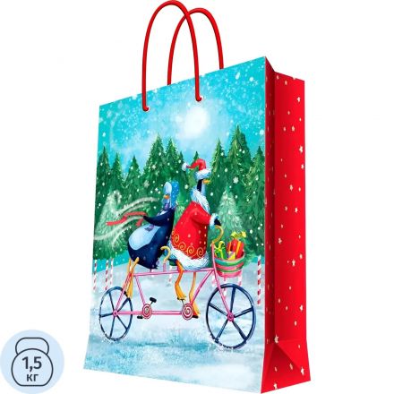 Пакет бумажный с ламинац.,шир.26 cм,140 г/м2 / 26x32,4x12,7см ,НГ,арт.90178