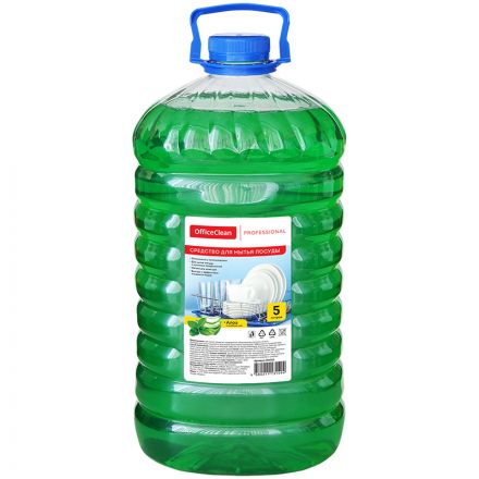 Средство для мытья посуды OfficeClean Professional "Алоэ и зеленый чай", ПЭТ, 5л Средство для мытья посуды OfficeClean Professional "Алоэ и зеленый чай", ПЭТ, 5л