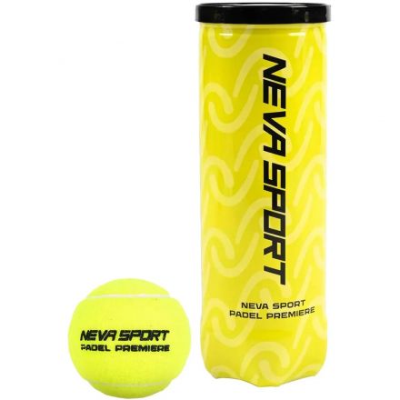 Мяч для падела NS Padel Premier, уп.3 шт., сукно, нат.резина,желтый, 502101