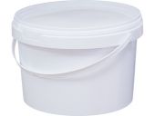 Ведро 2,25л круглое белое с белой крышкой