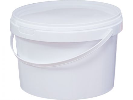 Ведро 2,25л круглое белое с белой крышкой