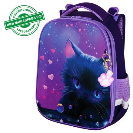 Ранец BRAUBERG PREMIUM, 2 отделения, с брелоком, "Anime cat", 38х29х16 см, 272017 Ранец BRAUBERG PREMIUM, 2 отделения, с брелоком, "Anime cat", 38х29х16 см, 272017