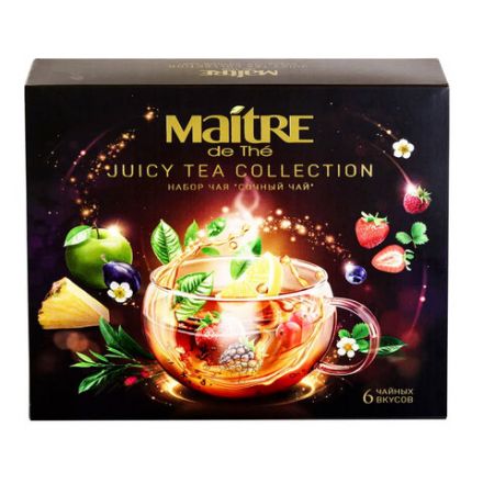 Чай MAITRE "Сочный чай", ассорти 6 вкусов, НАБОР 30 пакетиков по 2 г, бак039 Чай MAITRE "Сочный чай", ассорти 6 вкусов, НАБОР 30 пакетиков по 2 г, бак039
