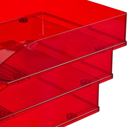 Лоток горизонтальный Attache Line прозрачный бордовый 340х255х63мм Лоток горизонтальный Attache Line прозрачный бордовый 340х255х63мм