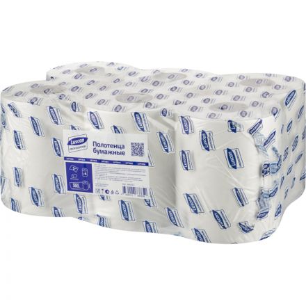 Полотенца бумажные для диспенсеров Luscan Professional 1-слойные 300 метров 6 рулонов в упаковке