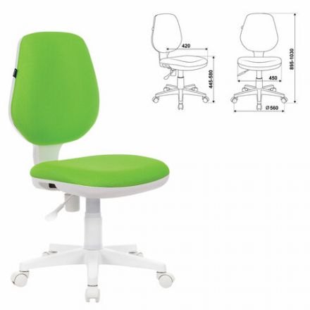 Кресло детское BRABIX "Fancy MG-201W", без подлокотников, пластик белый, салатовое, 532414, MG-201W_532414 Кресло детское BRABIX "Fancy MG-201W", без подлокотников, пластик белый, салатовое, 532414, MG-201W_532414