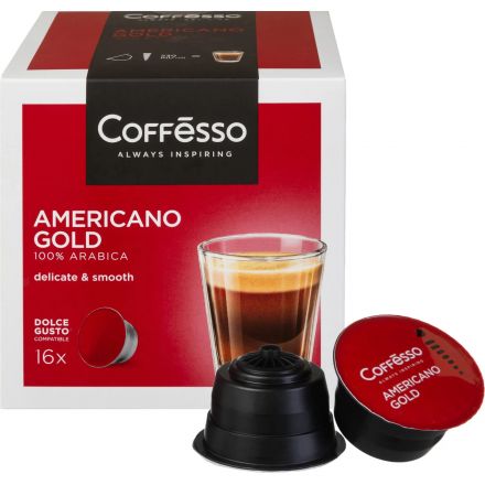 Кофе в капсулах Coffesso Americano Gold dolche gusto 16 шт/уп Кофе в капсулах Coffesso Americano Gold dolche gusto 16 шт/уп