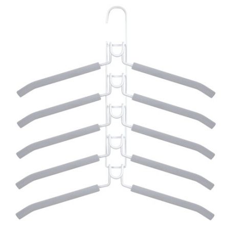 Вешалка-плечики трансформер, 5 плечиков, металл с покрытием, белые, BRABIX, 607475