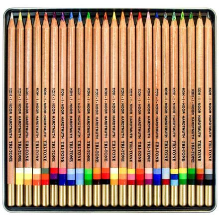 Карандаши цветные многоцветные TRI-TONE 3444, 24шт, металл.коробка Карандаши цветные многоцветные TRI-TONE 3444, 24шт, металл.коробка