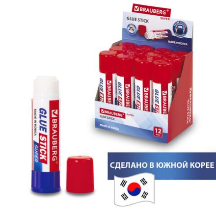 Клей-карандаш BRAUBERG SUPER, 21 г, ЮЖНАЯ КОРЕЯ, 229542 Клей-карандаш BRAUBERG SUPER, 21 г, ЮЖНАЯ КОРЕЯ, 229542