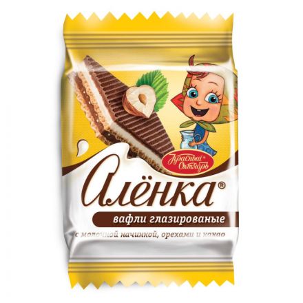 Вафли Аленка с молочной начинкой орехами и какао, 1,38кг/уп Вафли Аленка с молочной начинкой орехами и какао, 1,38кг/уп