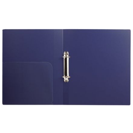 Папка на 2 кольцах BRAUBERG "Диагональ", 25 мм, темно-синяя, до 170 листов, 0,8 мм, 221343