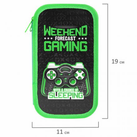 Пенал ЮНЛАНДИЯ, 2 отделения, ламинированный картон, конгрев, 19х11 см, "Gaming", 272294 Пенал ЮНЛАНДИЯ, 2 отделения, ламинированный картон, конгрев, 19х11 см, "Gaming", 272294