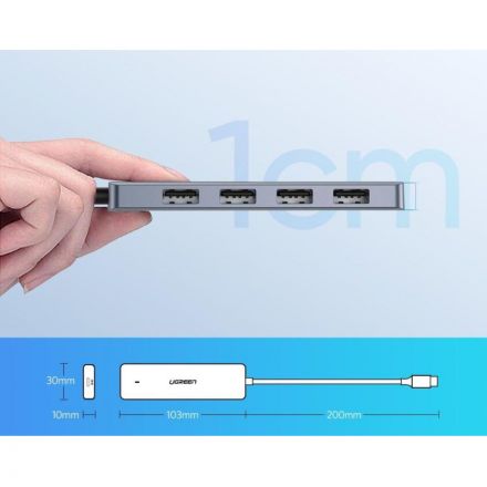 Разветвитель USB UGREEN 4 в 1 Type C, 4 x USB 3.0 (70336)