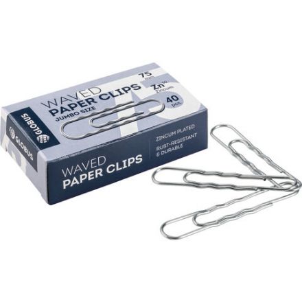 Скрепки большие 75 мм, оцинкованные, гофрированные, 40 шт., в картонной коробке, GLOBUS, Г75-40Ц, Г 75-40 Ц Скрепки большие 75 мм, оцинкованные, гофрированные, 40 шт., в картонной коробке, GLOBUS, Г75-40Ц, Г 75-40 Ц