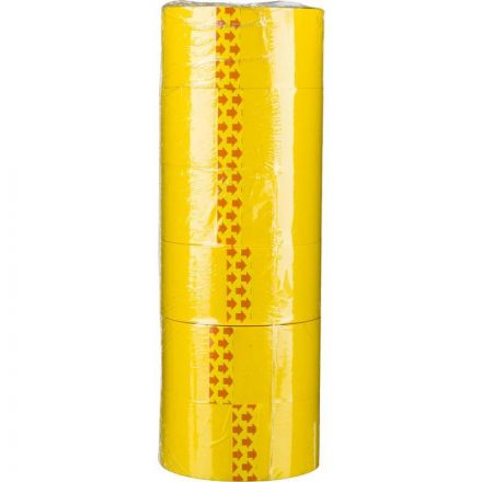 Клейкая лента упаковочная 48мм х 66м 43мкр желтая 6 шт/уп СПб Клейкая лента упаковочная 48мм х 66м 43мкр желтая 6 шт/уп СПб