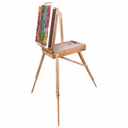 Этюдник BRAUBERG ART CLASSIC, бук, 50х34х11 см, высота холста 87 см, ножки деревянные 90 см, ремень, 190654