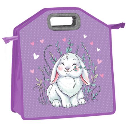 Папка-сумка ЮНЛАНДИЯ, 1 отделение, фетровые ручки, 34х30х11 см, "Little bunny", 270998