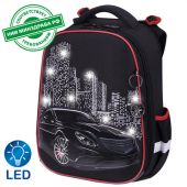 Ранец BRAUBERG PREMIUM, 2 отделения, с брелком, "City car", LED ЛАМПОЧКИ, 38х29х16 см, 271356 Ранец BRAUBERG PREMIUM, 2 отделения, с брелком, "City car", LED ЛАМПОЧКИ, 38х29х16 см, 271356
