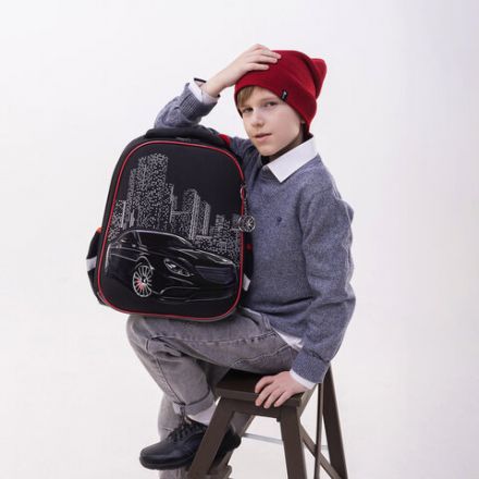 Ранец BRAUBERG PREMIUM, 2 отделения, с брелком, "City car", LED ЛАМПОЧКИ, 38х29х16 см, 271356 Ранец BRAUBERG PREMIUM, 2 отделения, с брелком, "City car", LED ЛАМПОЧКИ, 38х29х16 см, 271356