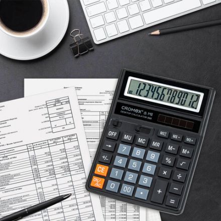 Калькулятор настольный CROMEX (КРОМЕКС) 888 (185x145 мм), 12 разрядов, ЧЕРНЫЙ, 271728 Калькулятор настольный CROMEX (КРОМЕКС) 888 (185x145 мм), 12 разрядов, ЧЕРНЫЙ, 271728