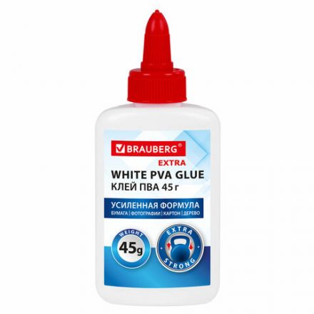 Клей ПВА, усиленный, BRAUBERG Extra (бумага, фотографии, картон, дерево), 45 г, 271938 Клей ПВА, усиленный, BRAUBERG Extra (бумага, фотографии, картон, дерево), 45 г, 271938