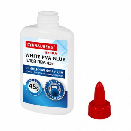 Клей ПВА, усиленный, BRAUBERG Extra (бумага, фотографии, картон, дерево), 45 г, 271938 Клей ПВА, усиленный, BRAUBERG Extra (бумага, фотографии, картон, дерево), 45 г, 271938