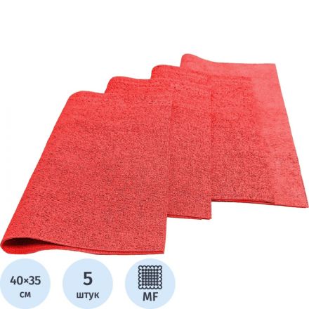 Салфетка хозяйственная микрополимер PVA/PU 35х40 310 г/м2 красный 5 шт/уп Салфетка хозяйственная микрополимер PVA/PU 35х40 310 г/м2 красный 5 шт/уп