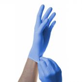 Мед.смотров. перчатки нитрил,н/с, н/о текс. на пал. SFM (XL) голубой 100пар