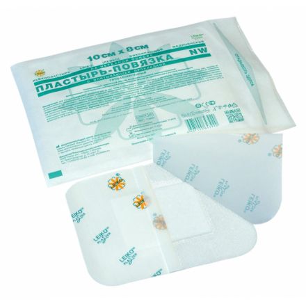 Пластырь-повязка неткан основа впит подушка 10x8см 50шт/уп LEIKO Пластырь-повязка неткан основа впит подушка 10x8см 50шт/уп LEIKO