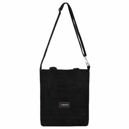 Сумка шоппер HEIKKI VELVET (ХЕЙКИ), вельвет, карманы, 35х32 см, черный, 272437