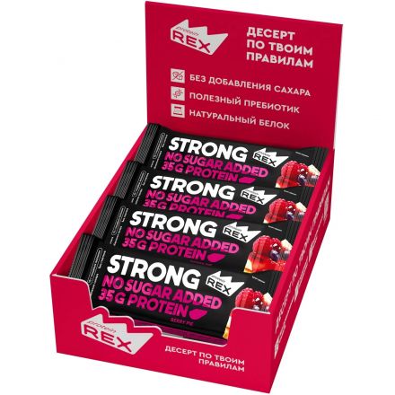 Батончик ProteinRex протеиновый STRONG Ягодный пай, 100гx12шт/уп Батончик ProteinRex протеиновый STRONG Ягодный пай, 100гx12шт/уп
