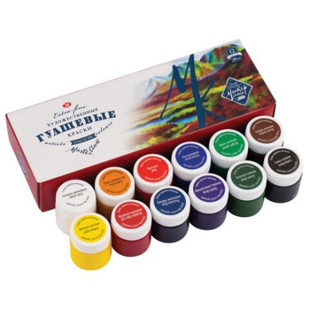 Гуашь художественная "Мастер-класс", 12 цветов по 40 мл, Невская Палитра, 1741010 Гуашь художественная "Мастер-класс", 12 цветов по 40 мл, Невская Палитра, 1741010