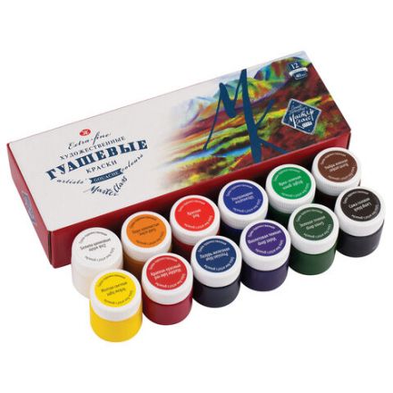 Гуашь художественная "Мастер-класс", 12 цветов по 40 мл, Невская Палитра, 1741010 Гуашь художественная "Мастер-класс", 12 цветов по 40 мл, Невская Палитра, 1741010