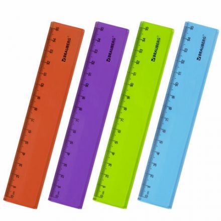 Линейка пластиковая 15 см BRAUBERG "FRUITY", тонированная, ассорти, 210765 Линейка пластиковая 15 см BRAUBERG "FRUITY", тонированная, ассорти, 210765