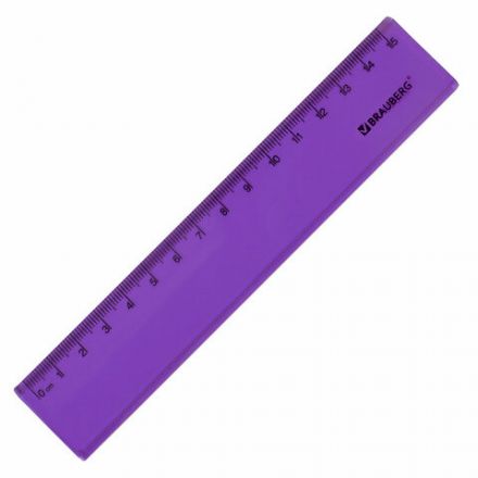 Линейка пластиковая 15 см BRAUBERG "FRUITY", тонированная, ассорти, 210765 Линейка пластиковая 15 см BRAUBERG "FRUITY", тонированная, ассорти, 210765