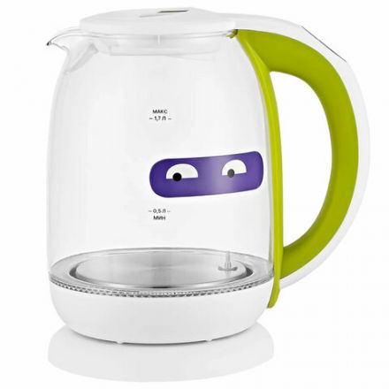 Чайник KITFORT КТ-6140-2, 1,7 л, 2200 Вт, закрытый нагревательный элемент, ТЕРМОРЕГУЛЯТОР, стекло, белый/салатовый Чайник KITFORT КТ-6140-2, 1,7 л, 2200 Вт, закрытый нагревательный элемент, ТЕРМОРЕГУЛЯТОР, стекло, белый/салатовый